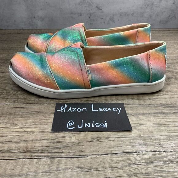 Toms~Girls~”Alargata”~ Casual Slip-On Shoes Shoes~Size 4 - Picture 1 of 8